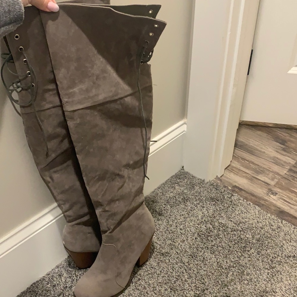 Knee high boots.
